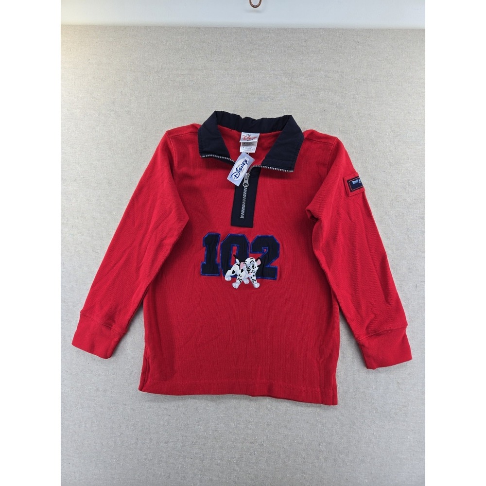 The Disney Store Medium Quarter Zip Sweatshirt 102 Dalmatians 101 Ribbed Knit